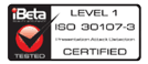 iBeta Level 1 — ISO/IEC 30107-3 Presentation Attack Detection, conformance testing passed